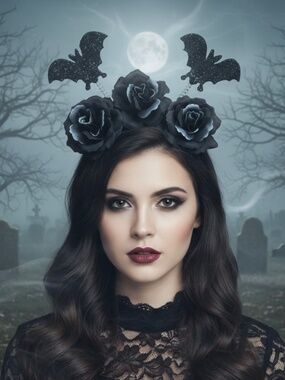 Noir Nocturnal Rose Headband